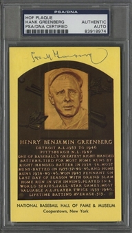 Hank Greenberg Autographed Hall of Fame Postcard (PSA/DNA)